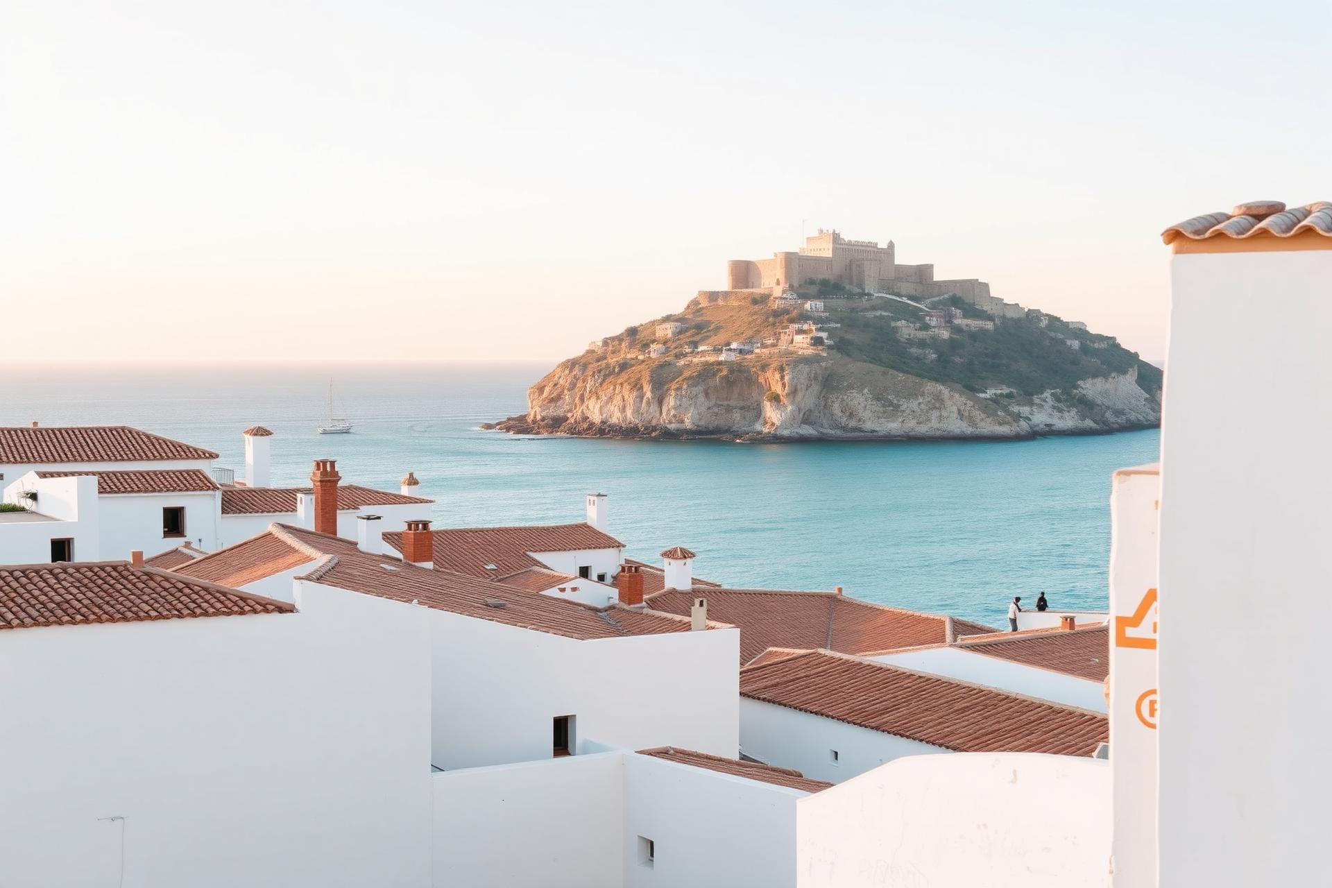 Peñíscola vista desde la costa mediterránea